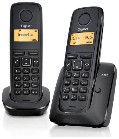 Gigaset - A120 X2 - Cordless Telephone TAM - Black